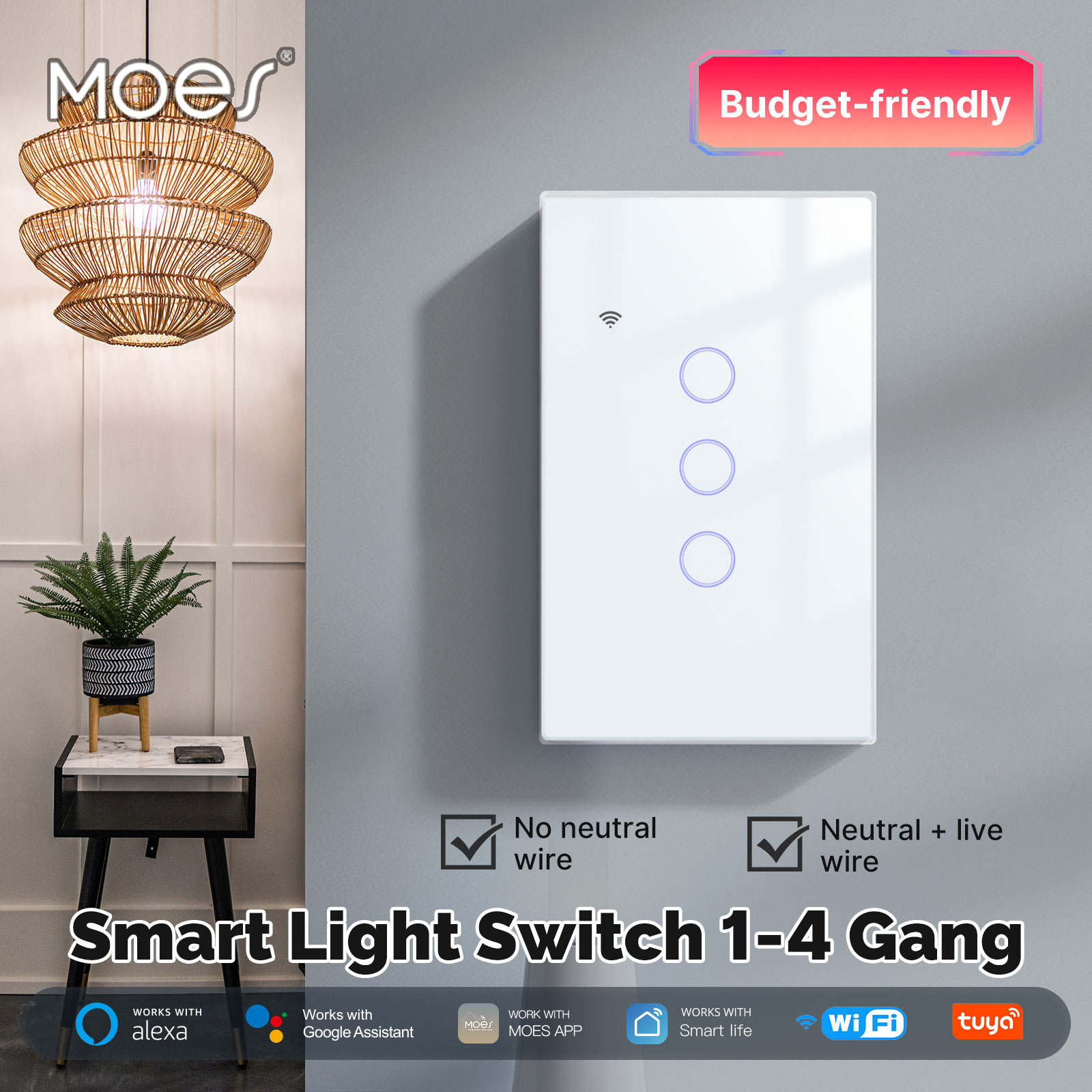 Tuya Smart Switch - MOES Tuya WiFi Smart Light Switch