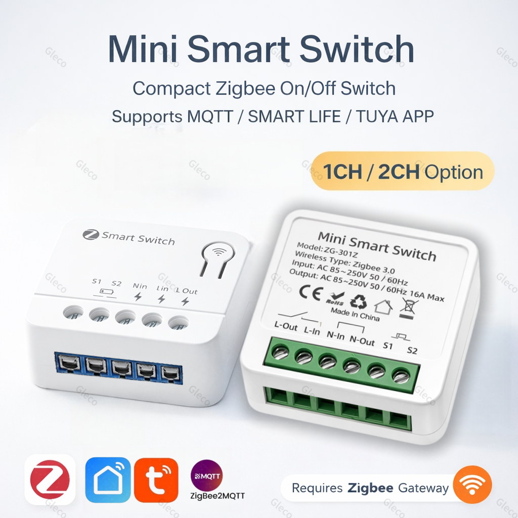 Tuya Smart Switch - Zigbee TUYA 1/2Gang Mini Smart Switch