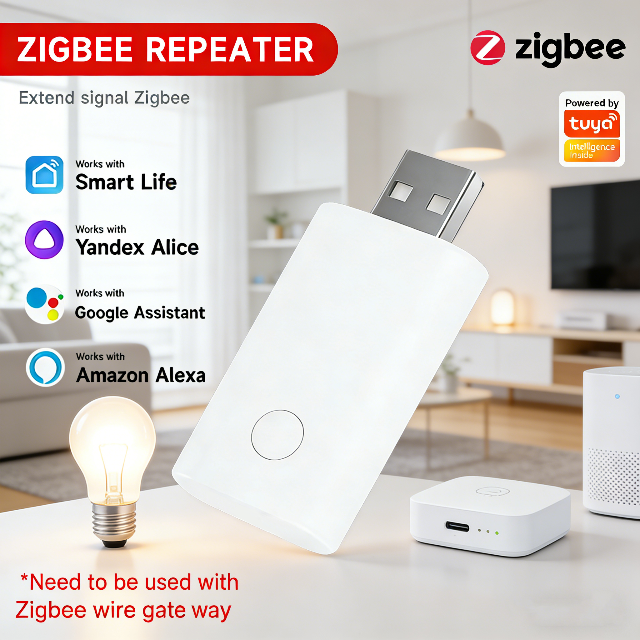 Smart Home Improvement - Tuya ZigBee USB Signal Repeater Smart