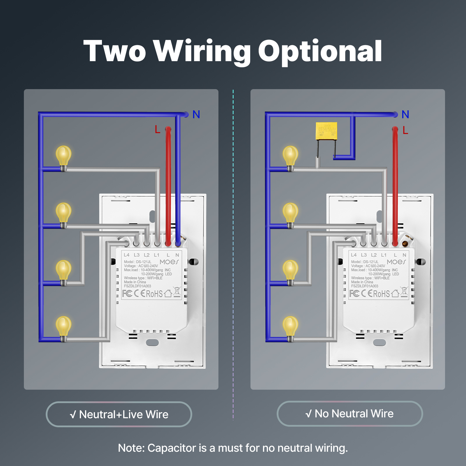 MOES Tuya WiFi Smart Light Swi - Tuya Smart Switch のレビューと価格