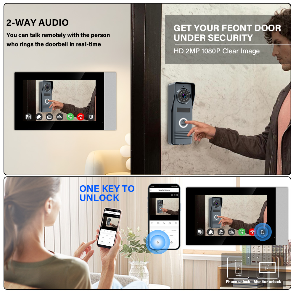 2-Wires Smart Home Tuya Wifi 1 - Smart Home Video Doorphone Ezviz のレビューと価格