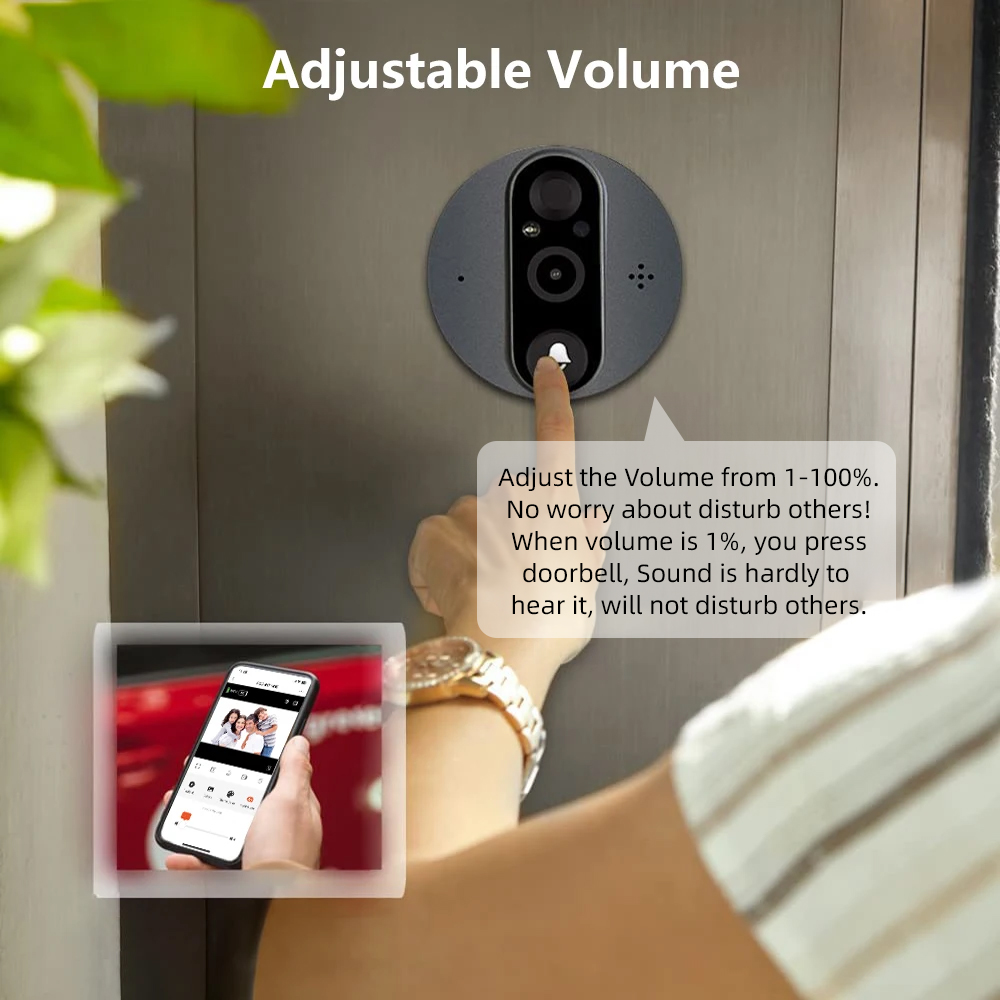 3MP WiFi Smart Tuya Peephole 5 - Smart Home Video Doorphone Ezviz のレビューと価格