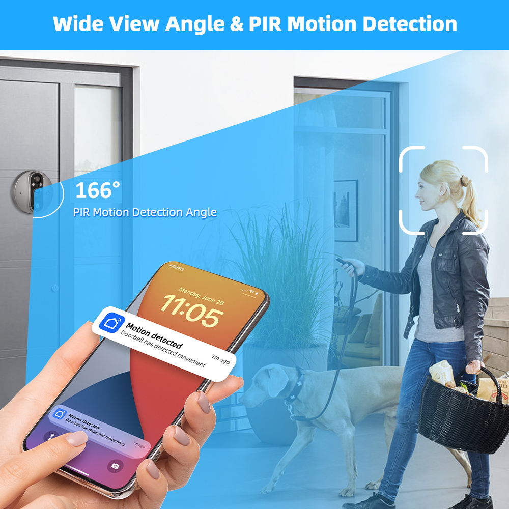 3MP WiFi Smart Tuya Peephole 5 - Smart Home Video Doorphone Ezviz のレビューと価格