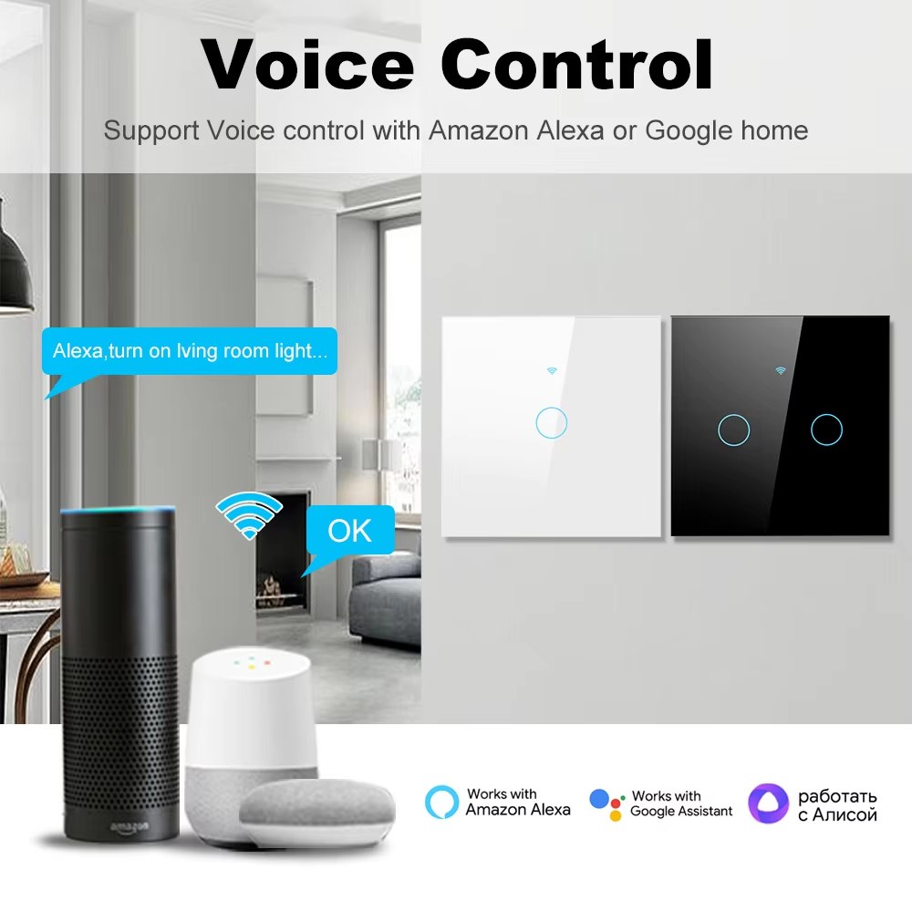 WiFi RF 433mhz Touch Wall Ligh - Tuya Smart Switch のレビューと価格