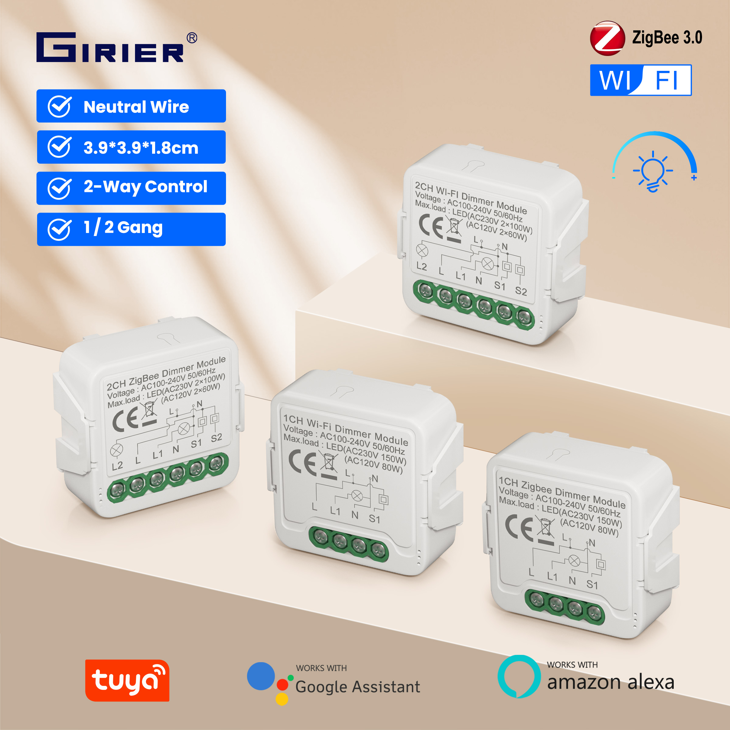 GIRIER Tuya Smart WiFi ZigBee  - Tuya Smart Switch のレビューと価格