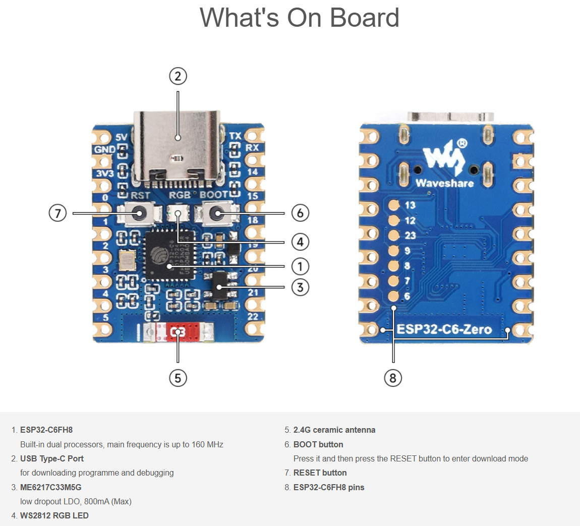 ESP32-C6 Zero Super Mini Devel - Smart Home Esp32 のレビューと価格