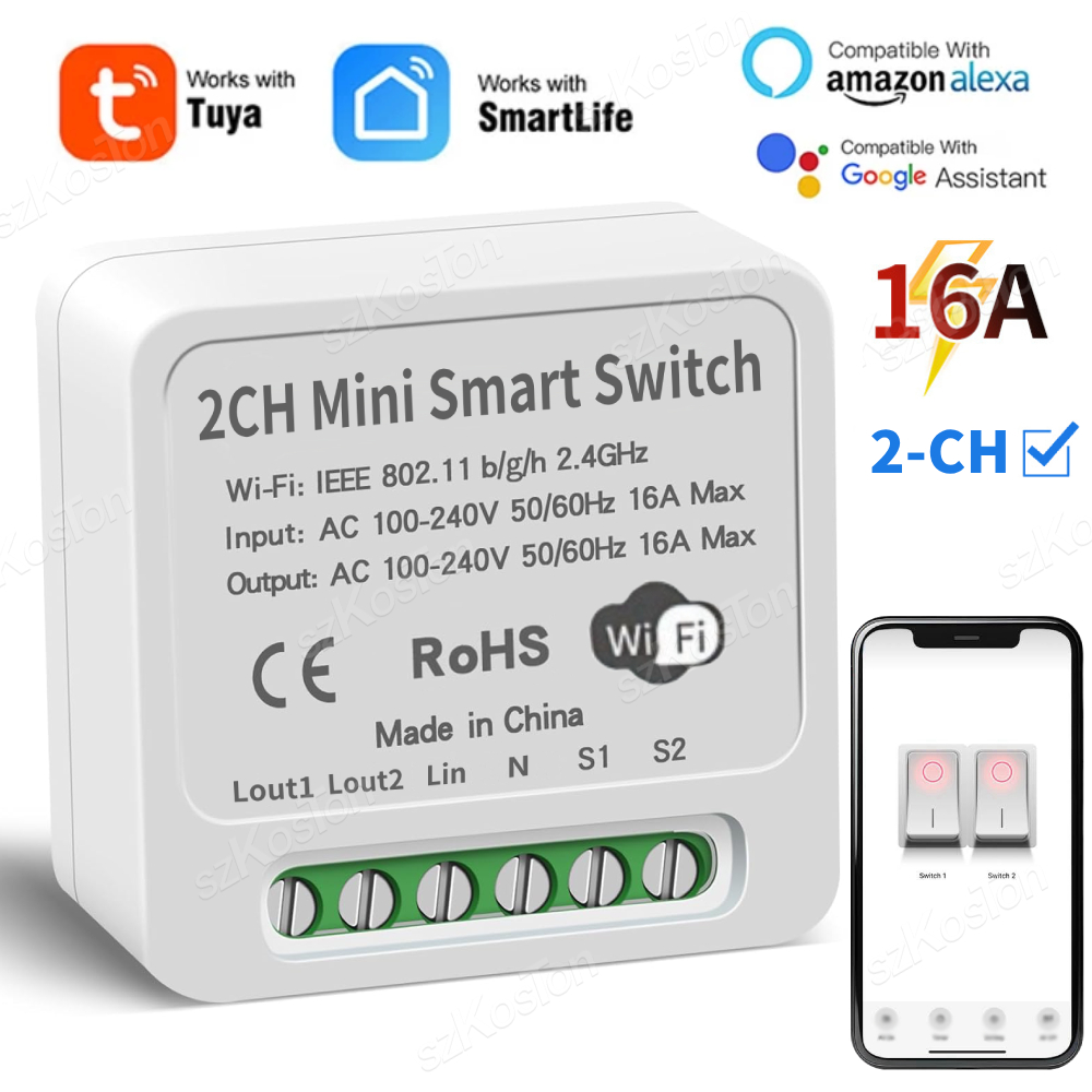 16A Tuya WiFi Smart Switch Mod - Tuya Smart Switch のレビューと価格