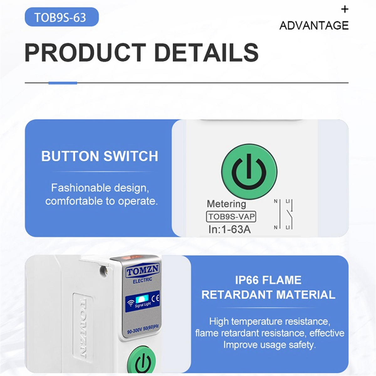 ABMO  TOB9S-VAP TUYA 63A 1P+N  - Tuya Smart Switch のレビューと価格