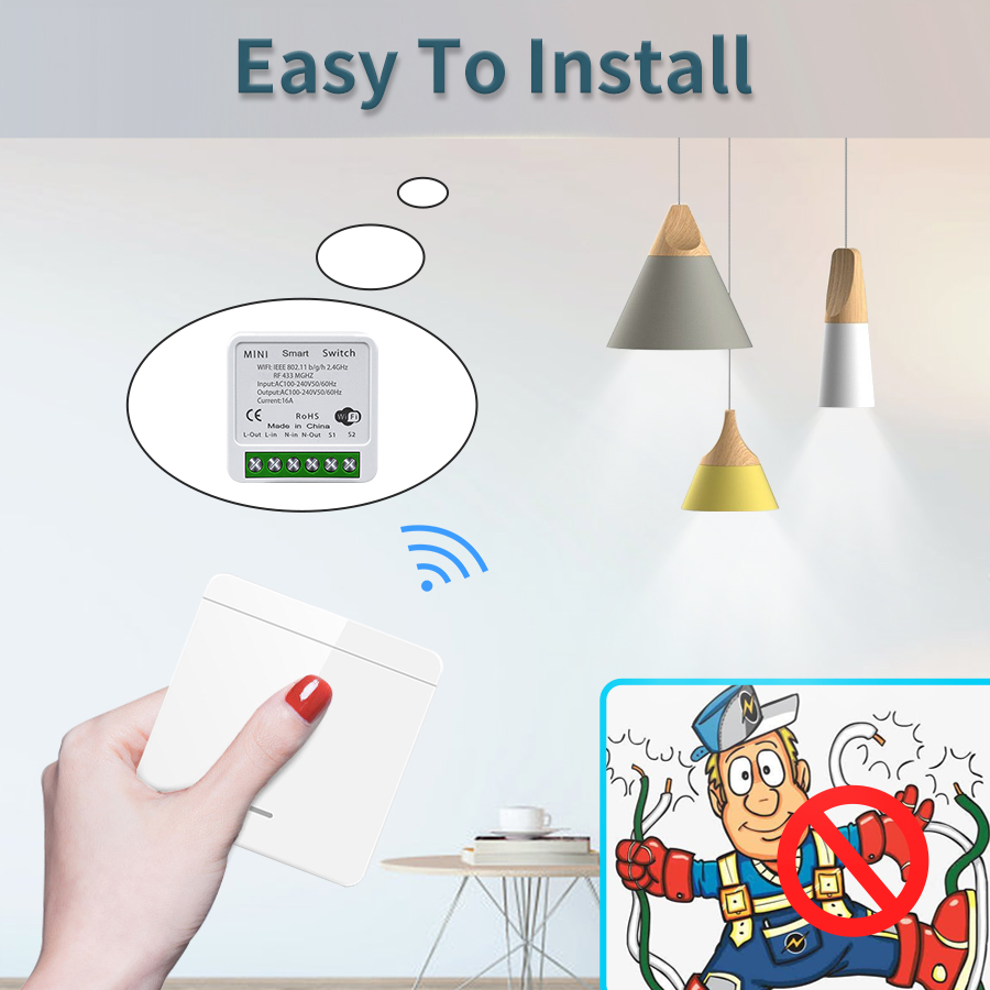 16A Tuya WiFi DIY Smart Switch - Smart Home Improvement のレビューと価格