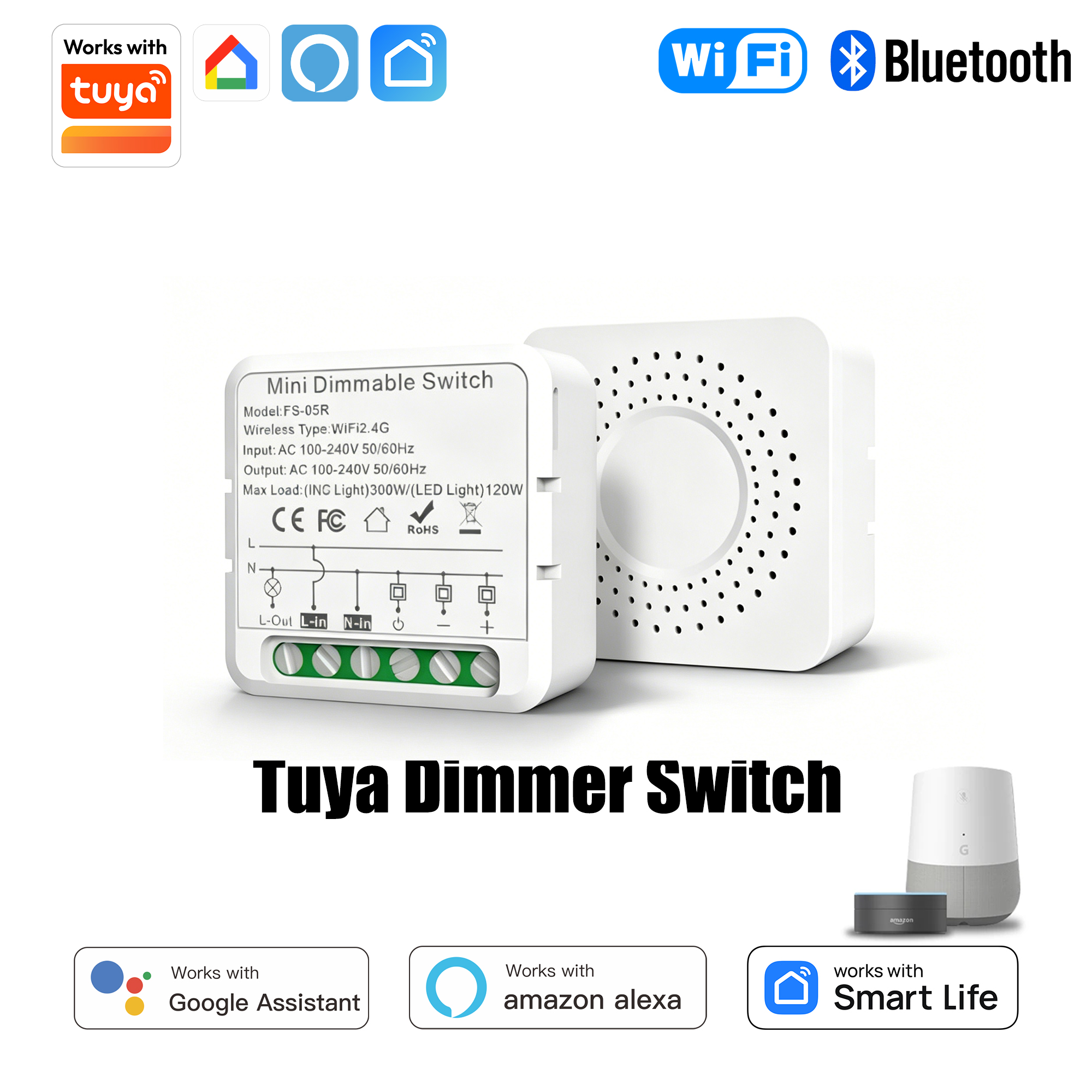 Tuya WiFi Hidden Dimmer Switch - Tuya Smart Switch のレビューと価格