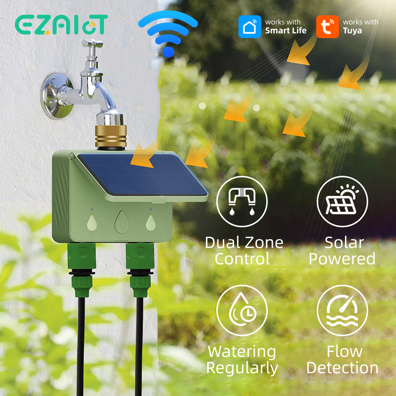WiFi Water Timer 2 Zone Solar  - Smart Home System のレビューと価格